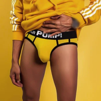 Men's Sexy Underwear Mesh Fashion Bikini Briefs Gay Low Waist Hip Lift Men Underpants Soft Breathable Slip Male Panties 3 colors