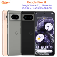 Google Pixel 8 128GB/256GB 5G Original Unlocked Mobile Phone 6.2" Google Tensor G3 8GB RAM 50MP&amp;12MP NFC eSim Fingerprint