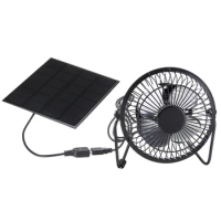 5W USB Solar Exhaust Fan Air Extractor Mini Iron Ventilator Solar Panel Powered Portable Summer Cooling Fan Power Cooler