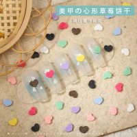 50PCS 3D Resin Heart Cookie Nail Charms Macarone Biscuit Accessories For Manicure Decor Nails Art Decoration Supplies Materials