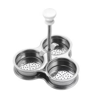 430不銹鋼三格早餐煮蛋器蒸蛋器 彈簧手柄雞蛋創意DIY 廚房小工具