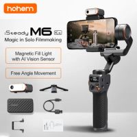 Hohem iSteady M6 3-Axis Gimbal Stabilizer Foldable Selfie Stick With APP Control&Magnetic Fill Light