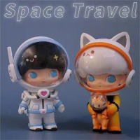Original Dimoo Space Travel Series Mystery Box Blind Box Action Figure Birthday Gift Kid Toy Animal Story Toys Figures