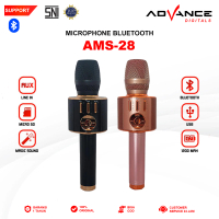 【COD】Advance AMS-28 Microphone Bluetooth Mic Speaker Karaoke Garansi Resmi 1 Tahun Bass Black Wirele