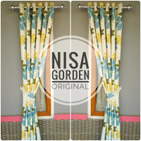 PREMIUM NISA GORDEN BLACKOUT BLAZER BUNGA SAKURA BIRU #GORDEN #TIRAI