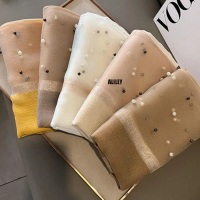 ผ้าพันคอไหม, แฟชั่น, ALLEY, ผ้าคลุมไหล่, โปร่งใส, สไตล์เกาหลี, ผ้าพันคอตาข่าย, ผ้าพันคอ, ครีมกันแดด,