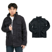 【Superdry】軍裝 深藍 無帽 男外套 極度乾燥 夾克 大衣 暗袋 帽可收 平輸品(極度乾燥 軍裝外套9291EV5)
