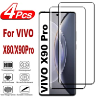 2/4Pcs 3D Tempered For Vivo X90 Pro+ X80 X80Pro V29 Pro Lite Curved Screen Protector Glass