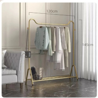 多功能 晾衣架 衣帽架 掛架 簡約掛衣櫃 曬衣架【萌貓-輕奢金-120cm】【大】 