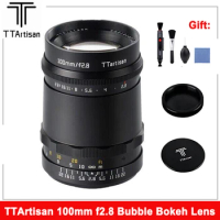TTArtisan 100mm F2.8 Bubble Bokeh Full Frame Lens for M42-Mount Adapt to Sony E Fujifilm XF Nikon Z-Mount Camera Lens