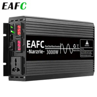 EAFC Car Inverter 4000W 3000W 2000W Power Pure Sine Wave Inverter DC 12V to AC 220V Car Power Voltage Converter Power Inverter