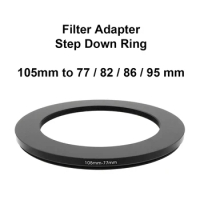 Camera Lens Filter Adapter Ring Step Down Ring Metal 105 mm - 77 82 86 95 mm for UV ND CPL Lens Hood