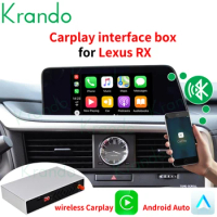 Krando Wireless Apple CarPlay Android Auto Interface Box For Lexus RX 200T 450H 2015-2020 Mirror Link BT Upgrade Retrofit