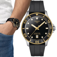 TISSOT天梭 官方授權 Seastar 1000 300米 海洋之星 潛水石英腕錶 母親節 禮物 推薦 40mm/T1204102705100