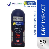 NIVEA MAN DRY IMPACT 50 ML | DEODORAN PRIA, ANTI BAKTERI, ANTIPERSPIRANT, PENGHILANG BAU BADAN, BAU