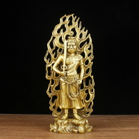 黃銅不動明王佛像擺件不動尊菩薩家居客廳供奉佛像本命佛守護神