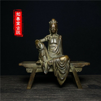 古玩雜項復古板凳觀音菩薩佛像自在觀音坐像風水供奉擺件大號