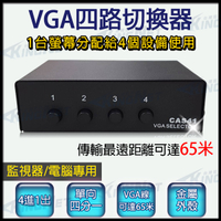 KingNet VGA切換器 4台主機共用1台螢幕 電腦螢幕切換器 方便省錢實用 VGA 1分4
