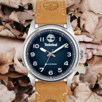 【Timberland】天柏嵐 NORTHBRIDGE系列 經典型男腕錶 皮帶-藍/小麥黃45mm(TDWGA2152102)