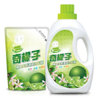 【奇檬子】天然檸檬生態濃縮洗衣精(2000ml*1瓶+2000ml*8包)/組 SGS檢驗合格