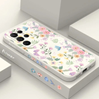 Romantic Garden Leaves Phone Case For Samsung Galaxy S23 Ultra S22 Plus S21 S20 FE A14 A34 A54 A13 A23 A33 A53 A32 A52 A72 Cover