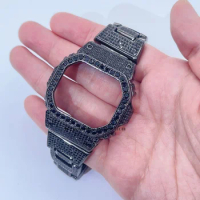 Black Gemstone G Shock DW5600 Metal Case Watch Accessories