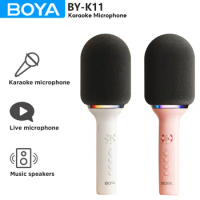 BOYA Wireless Bluetooth Karaoke Microphone Portable Handheld Mic Speaker Machine Home Party Birthday Home KTV for All Smartphone