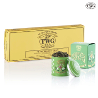 【TWG Tea】純棉茶包迷你茶罐雙享禮物組(法式伯爵茶 15包/盒+迷你茶罐口味任選)