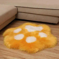 Floor Mat Household Bedroom Imitation Wool Light Luxury Bear Paw Carpet Office Living Room Desk Children's Room Carpet Plush New