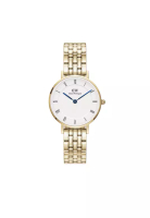Daniel Wellington Petite Roman numerals 28mm 5-Link Gold White 金色 女士手錶 時尚手錶 - DW官方正品
