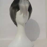 High Quality Voltron Shiro Wig Short Black Gray White Heat Resistant Synthetic Hair Wigs + Wig Cap