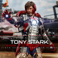 Original Marvel Hottoys 1/6 Mms600/mms599 Deluxe Version Iron Man 2 Tony Stark Mk5 Ht Original Anime Collectible Figures Toy