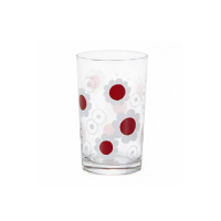 【ADERIA】日本製昭和系列復古花朵水杯200ML-紅花款(昭和 復古 玻璃杯)