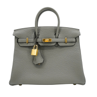 Hermes 愛馬仕 Birkin 25 Togo牛皮金釦手提包(B刻/OL積雲灰)