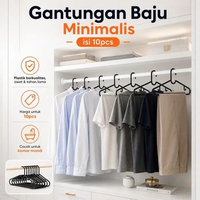 IKEA 899 Paket 10 pcs Gantungan Baju Kaos Celana Pakaian Hanger Plastik Tebal - Tahan Panas Anti UV