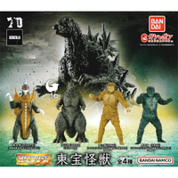 全套4款【日本正版】哥吉拉 HG 東寶怪獸 扭蛋 轉蛋 蓋剛 GODZILLA BANDAI 萬代 - 962318