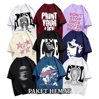 Kaos Paket 3pcs Lengan Pendek Distro Skena | Kaos Atasan Unisex Jumbo Combo E XL