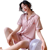 Satin Silk Pajamas Short For Women Summer Sleepwear Female Pajama Set Soft For Women Pyjamas Sleep Lounge