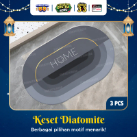 FURNITUR88 3 PCS Keset Kaki Diatomite Keset Kamar Mandi Anti Slip Serap Air MOTIF WARNA RANDOM Tahan