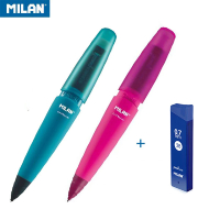 【MILAN】CAPSULE繽紛果凍自動鉛筆_0.7mm x 2+筆芯_0.7 mm x1 組(湖水藍/蜜桃紅)