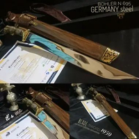 GOLOK SEMBELIH GERMANY🇩🇪 BOHLER N 695 TANDUK BULE TAHAN KARAT BERSERTIFIKASI & BERGARANSI BONUS UKIR
