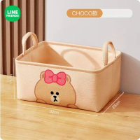 桌面布藝收納籃 層架 儲物架（加厚耐磨-CHOCO款）【尺寸：32*25*15cm】 