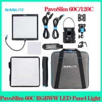 Nanlite PavoSlim 60C/120C RGBWW LED Panel Light with CRMX Full Color Light 2700-7500K Slim Panel Light Live Streaming Light