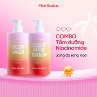【Hot trend】 【Deal hot]】 Combo sữa tắm và sữa dưỡng thể Niacinamide Five Grains giúp da mềm mịn tươi 