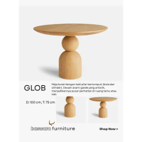 GLOB - Me_ja Makan Bulat Jati Avant Garde Pillar Round Dining Table