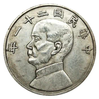 China Republic 1932 Sun Yat Sen Gold Standard 2 Jiao 5 Cents 10 Cents 20 Cents 50 Cents Cupronickel Silver Plated Copy Coin