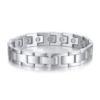 Vinterly Magnetic Bracelet Men Stainless Steel Benefits Wristband High Magnet Arthritis Health Energy Matte Jewelry Male Chain