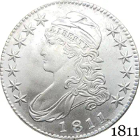 United States Of America Liberty Eagle 1811 50 Cents ½ Dollar Capped Bust Half Dollar Cupronickel Silver Plated Copy Coin