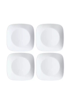 Corelle Corelle 4 Pcs Vitrelle Tempered Glass Square Luncheon Plate - Winter Frost White