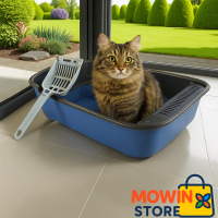 Litter Box Kucing Aesthetic Kotak Saringan Lengkap dengan Sekop Pasir